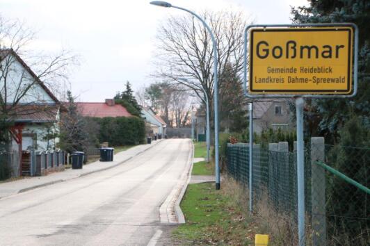 Kreisstraße in Goßmar.